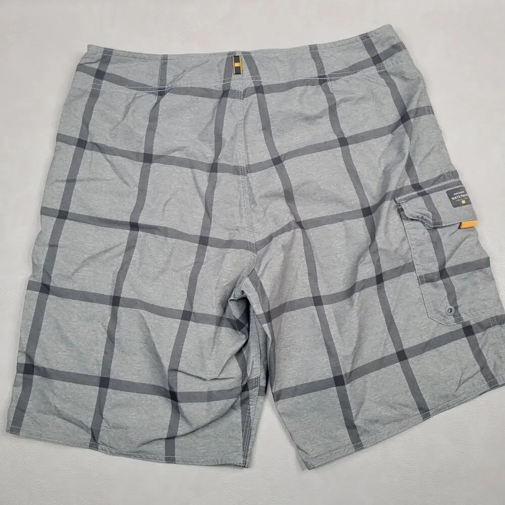 Quiksilver Mens Boardshorts Size 32 Waterman Collection Primetime Gray Check 9